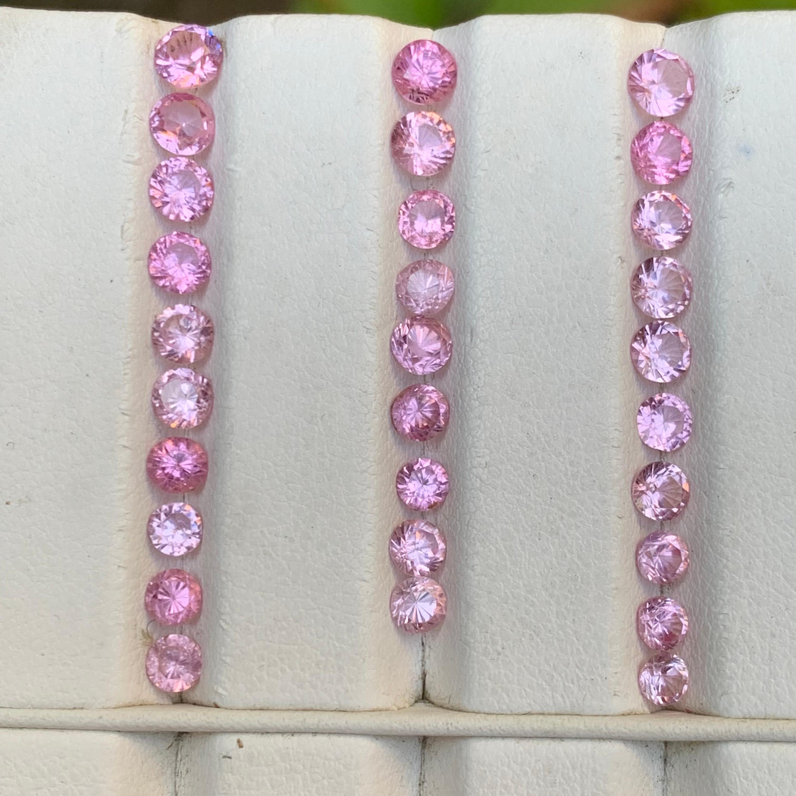 Vibrante Espinela Rosa Bebé 8.29 Ct Natural Lote de Piedras Preciosas Sueltas Tamaño Joyería Corte redondo