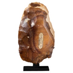 Vibrant Banded Orange Flint Hand Axe from Lower Palaeolithic