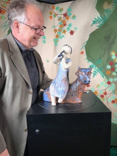 Lebendiger blauer Flötenspieler „Inolee“ von Eva Fritz-Lindner