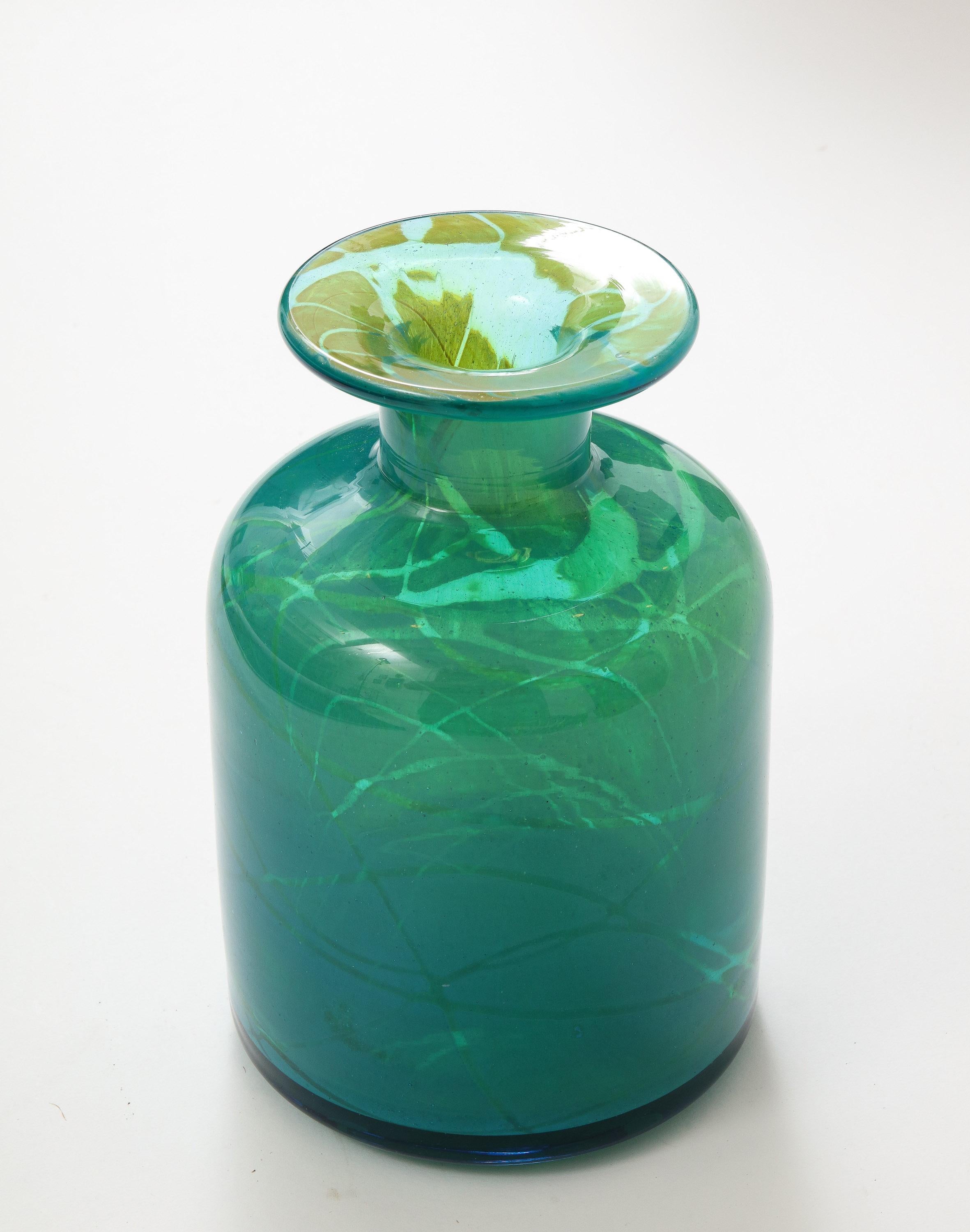 Vibrant Blue Mdina Glass Vase by Micheal Harris 2