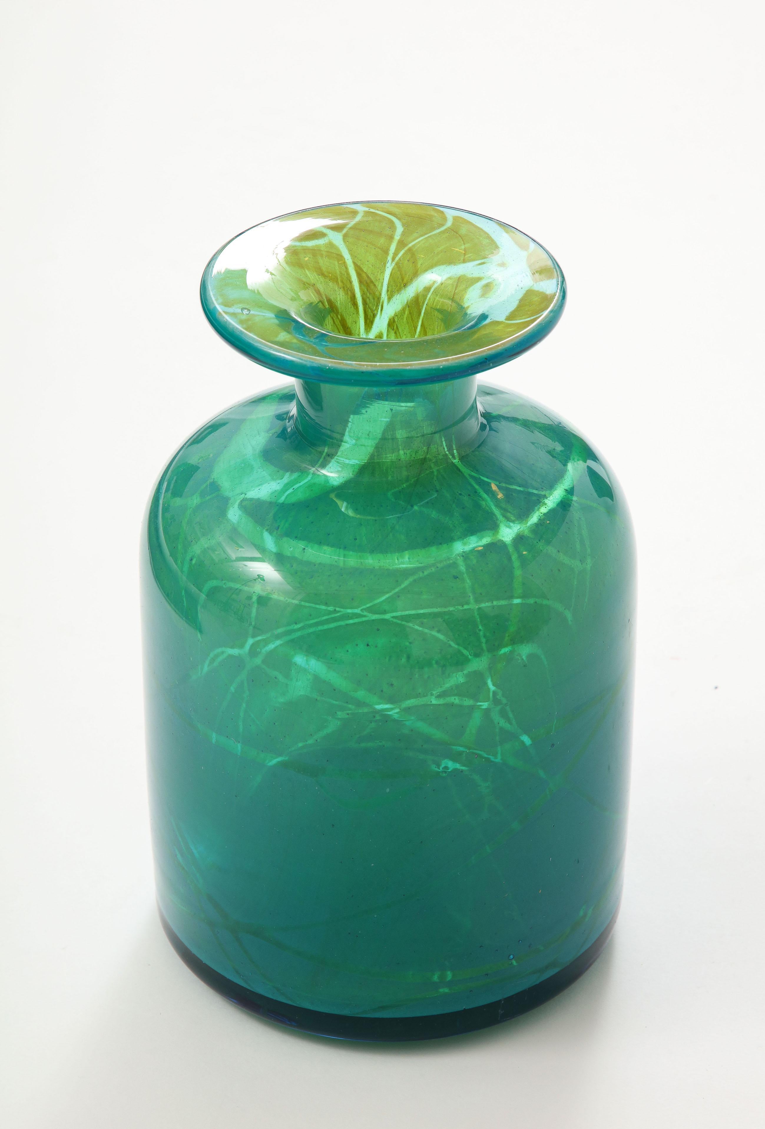 Vibrant Blue Mdina Glass Vase by Micheal Harris 7
