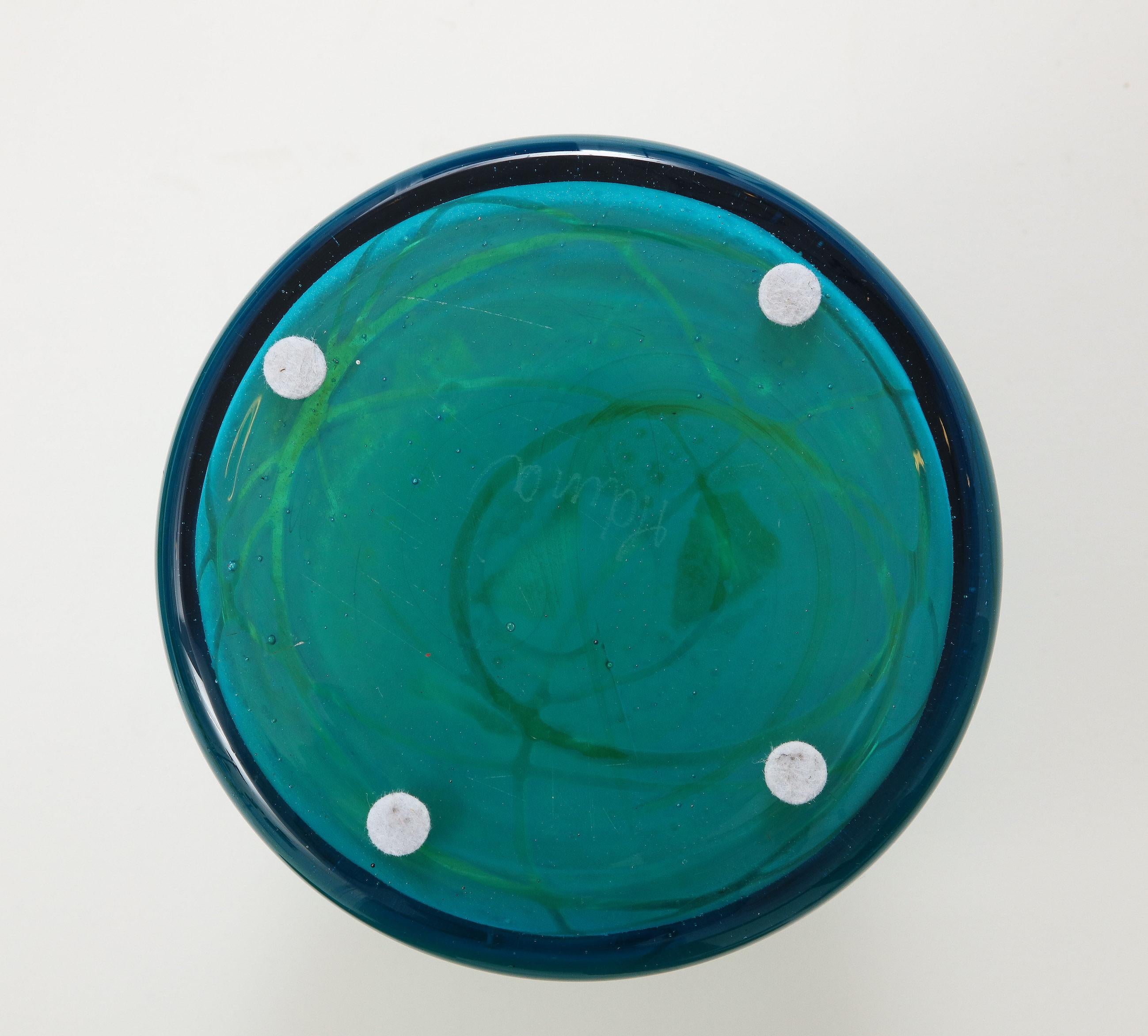Vibrant Blue Mdina Glass Vase by Micheal Harris 8