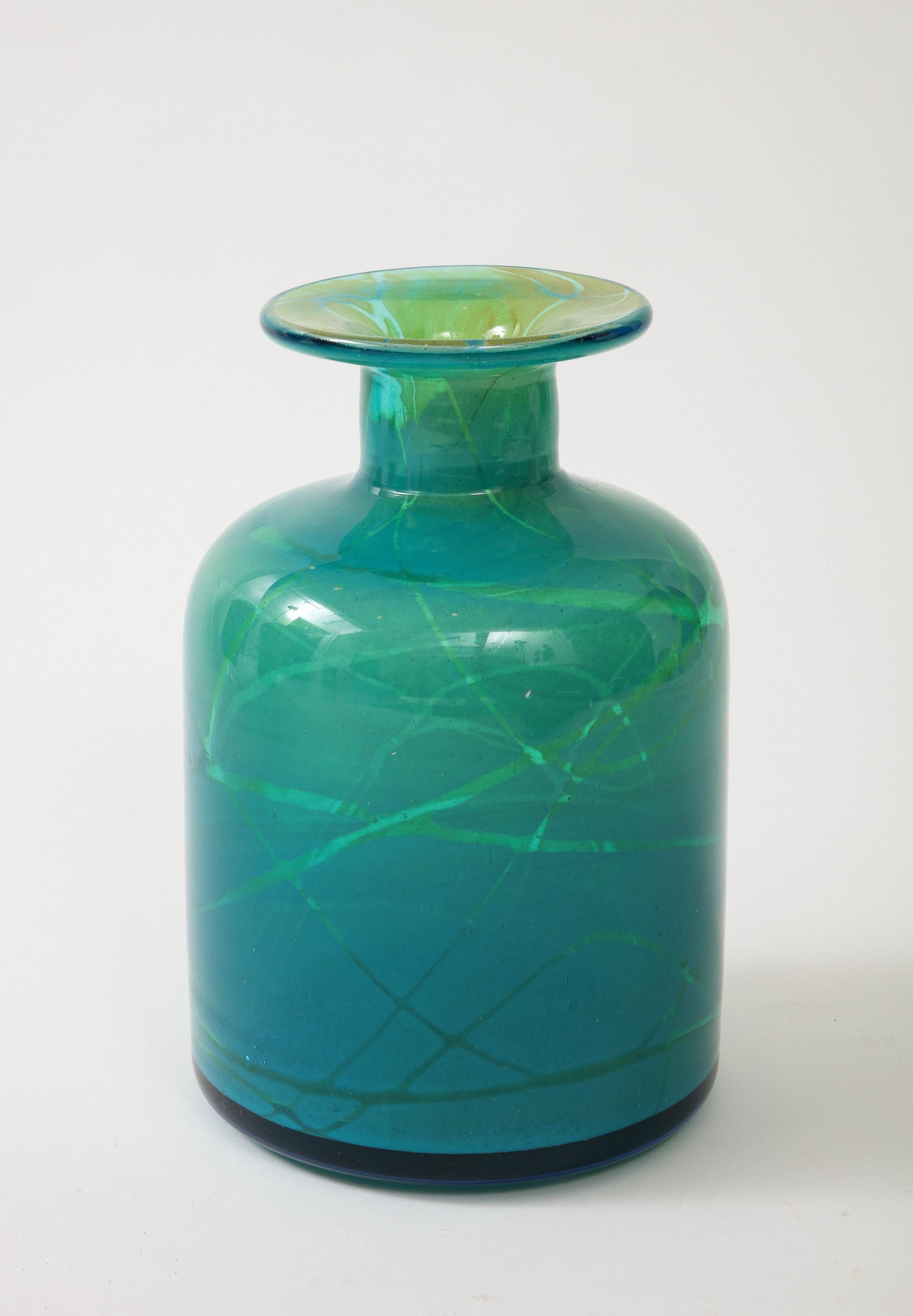 Maltese Vibrant Blue Mdina Glass Vase by Micheal Harris