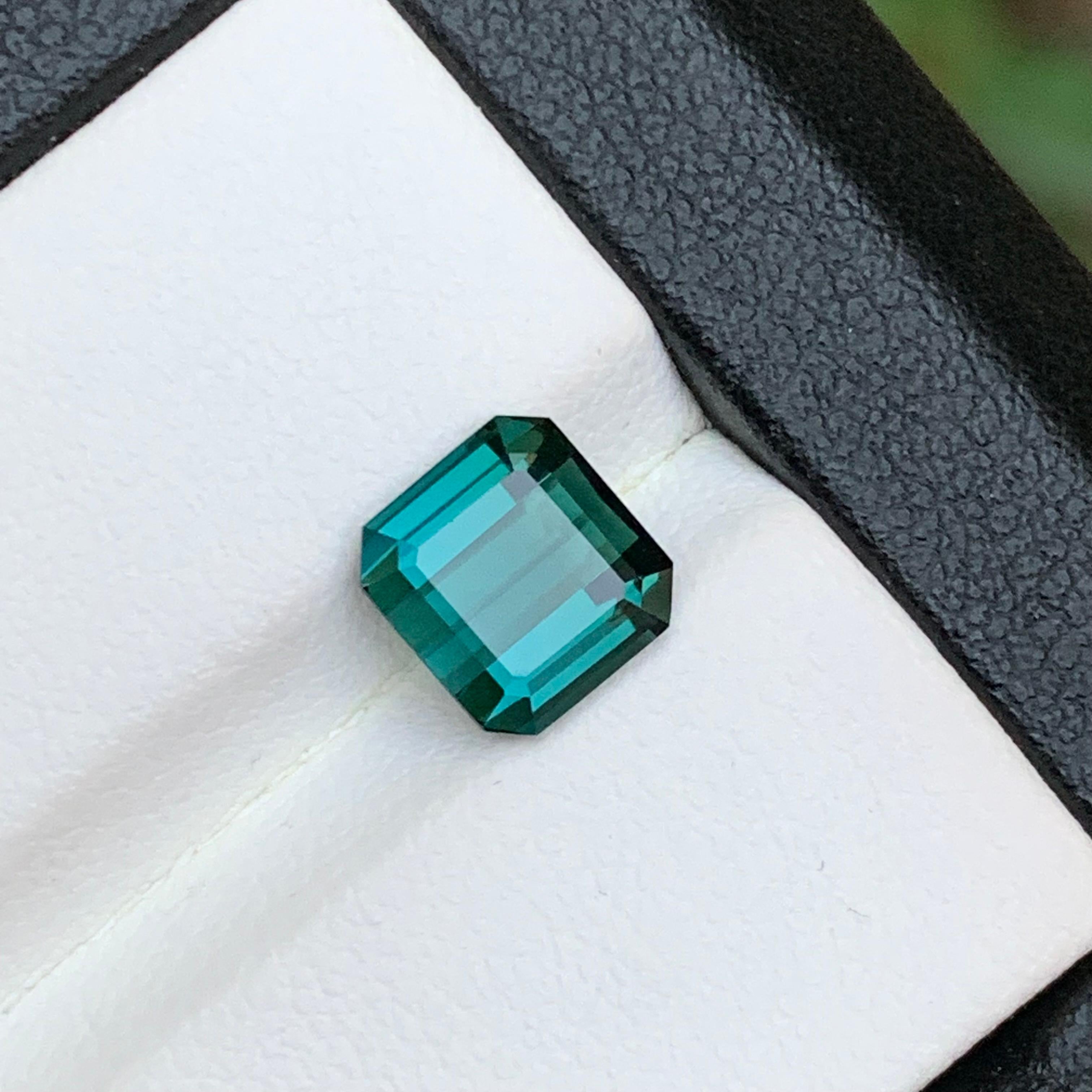 Vibrant Blue Natural Indicolite Tourmaline Ring Loose Gemstone 2.35Ct Emerald Cu For Sale 5