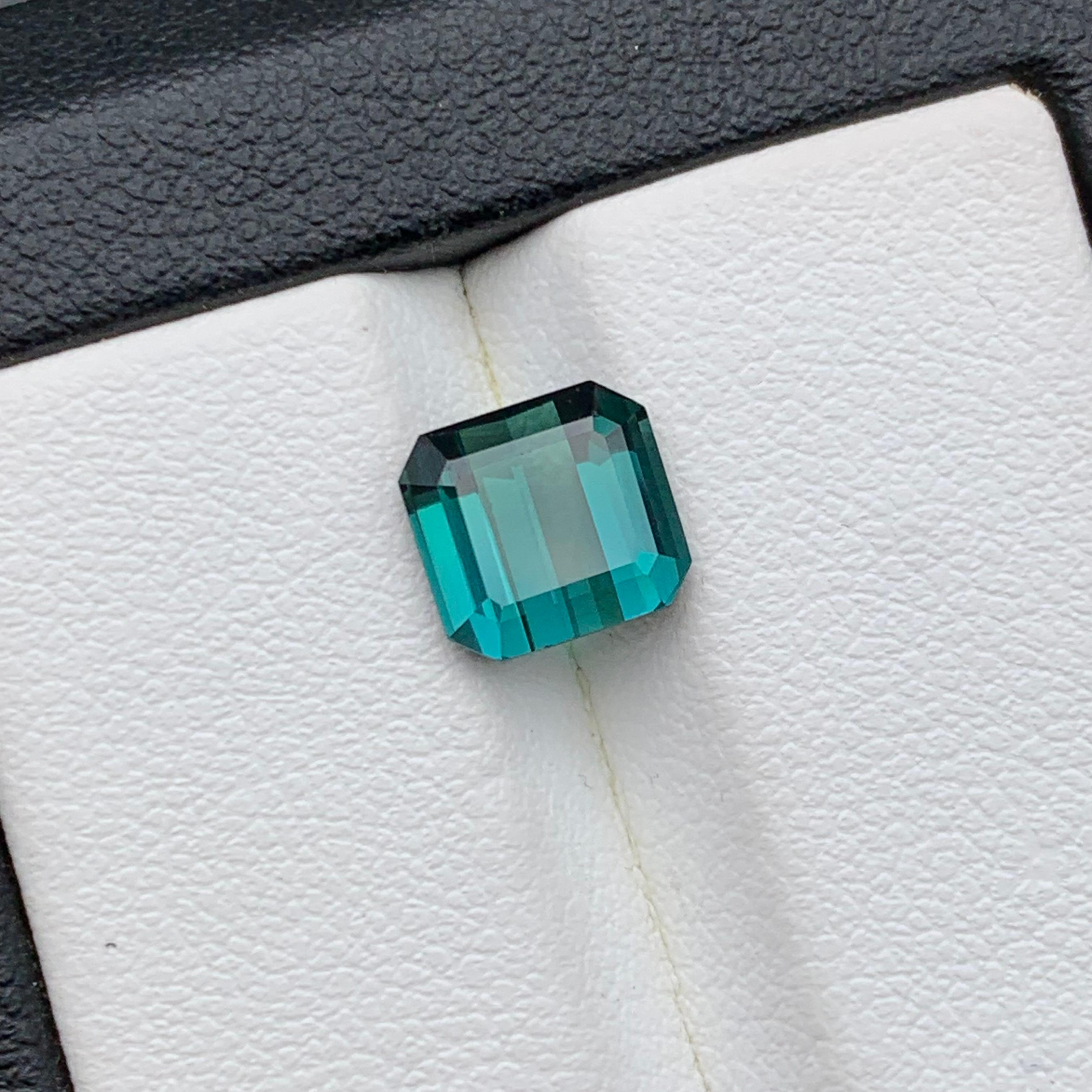 Vibrant Blue Natural Indicolite Tourmaline Ring Loose Gemstone 2.35Ct Emerald Cu For Sale 6