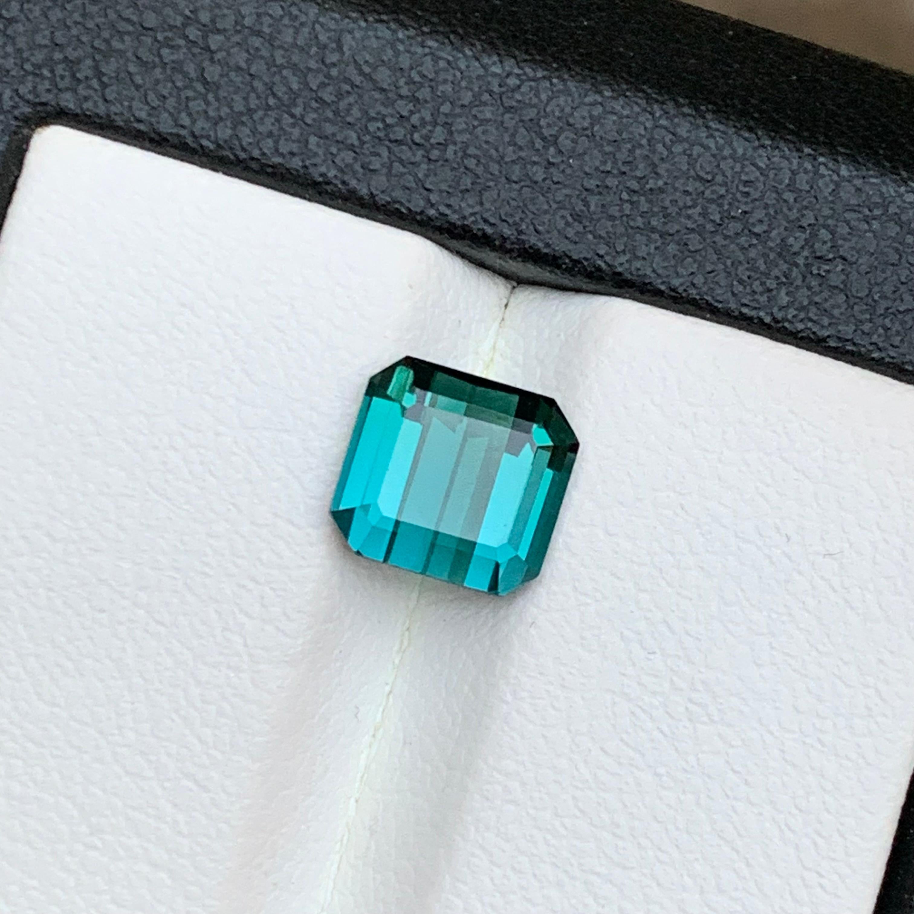 Vibrant Blue Natural Indicolite Tourmaline Ring Loose Gemstone 2.35Ct Emerald Cu For Sale 1