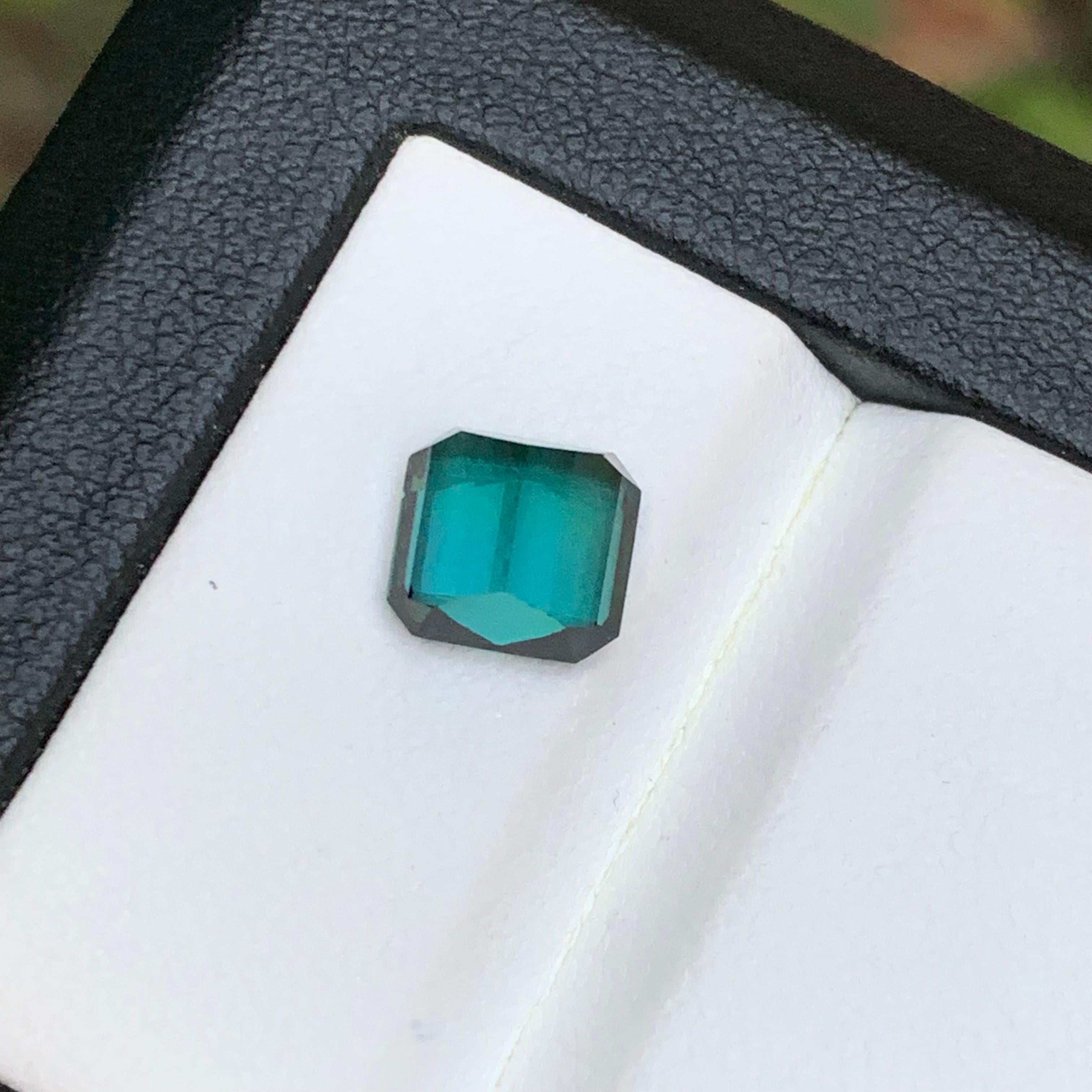 Vibrant Blue Natural Indicolite Tourmaline Ring Loose Gemstone 2.35Ct Emerald Cu For Sale 2