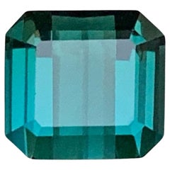 Vibrant Blue Natural Indicolite Tourmaline Ring Loose Gemstone 2.35Ct Emerald Cu
