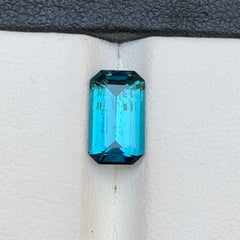 Vibrant Blue Natural Tourmaline 2.22 Carat Emerald Cut Loose Gemstone for Ring