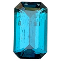 Vibrant Blue Natural Tourmaline 2.22 Carat Emerald Cut Loose Gemstone for Ring