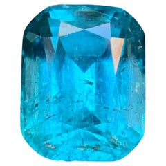 Colgante Anillo Turmalina Natural Azul Vibrante Gema Suelta 3.55 Ct Corte Cojín
