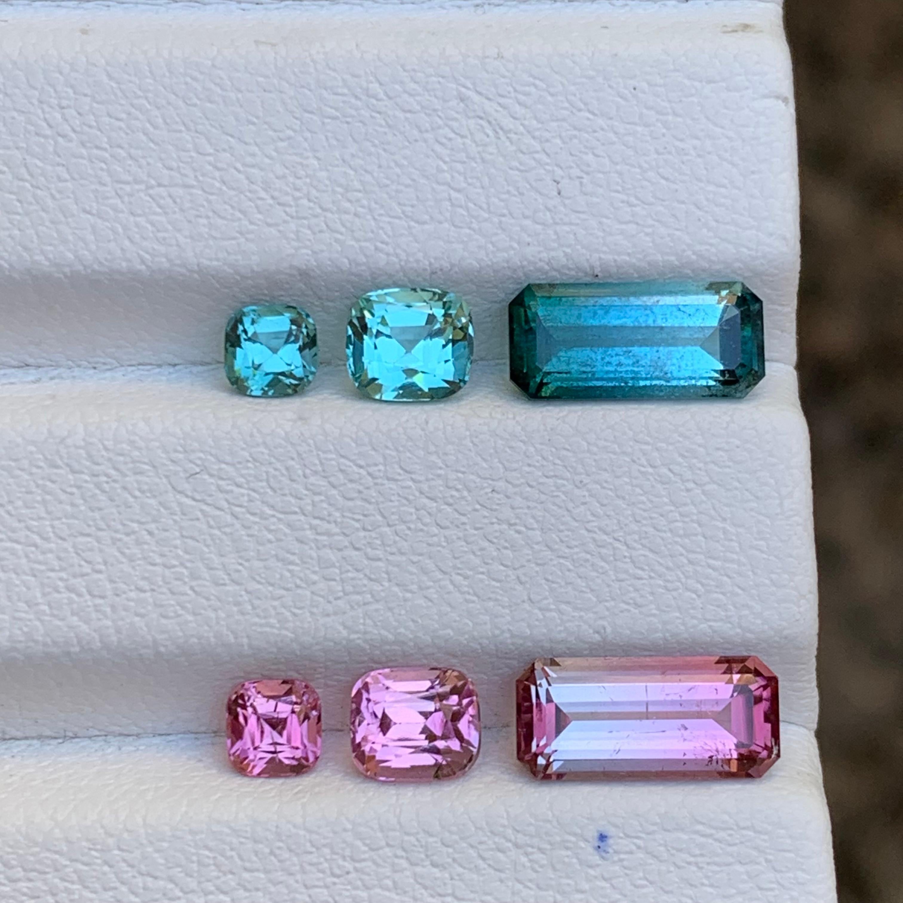 da uomo o donna Gemme sciolte di tormalina naturale blu e rosa, coppia perfetta da 5,55 carati in vendita