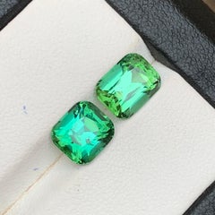 Vibrant Bluish Green Tourmaline 4.70 Carat Cushion Cut Natural Loose Gemstones