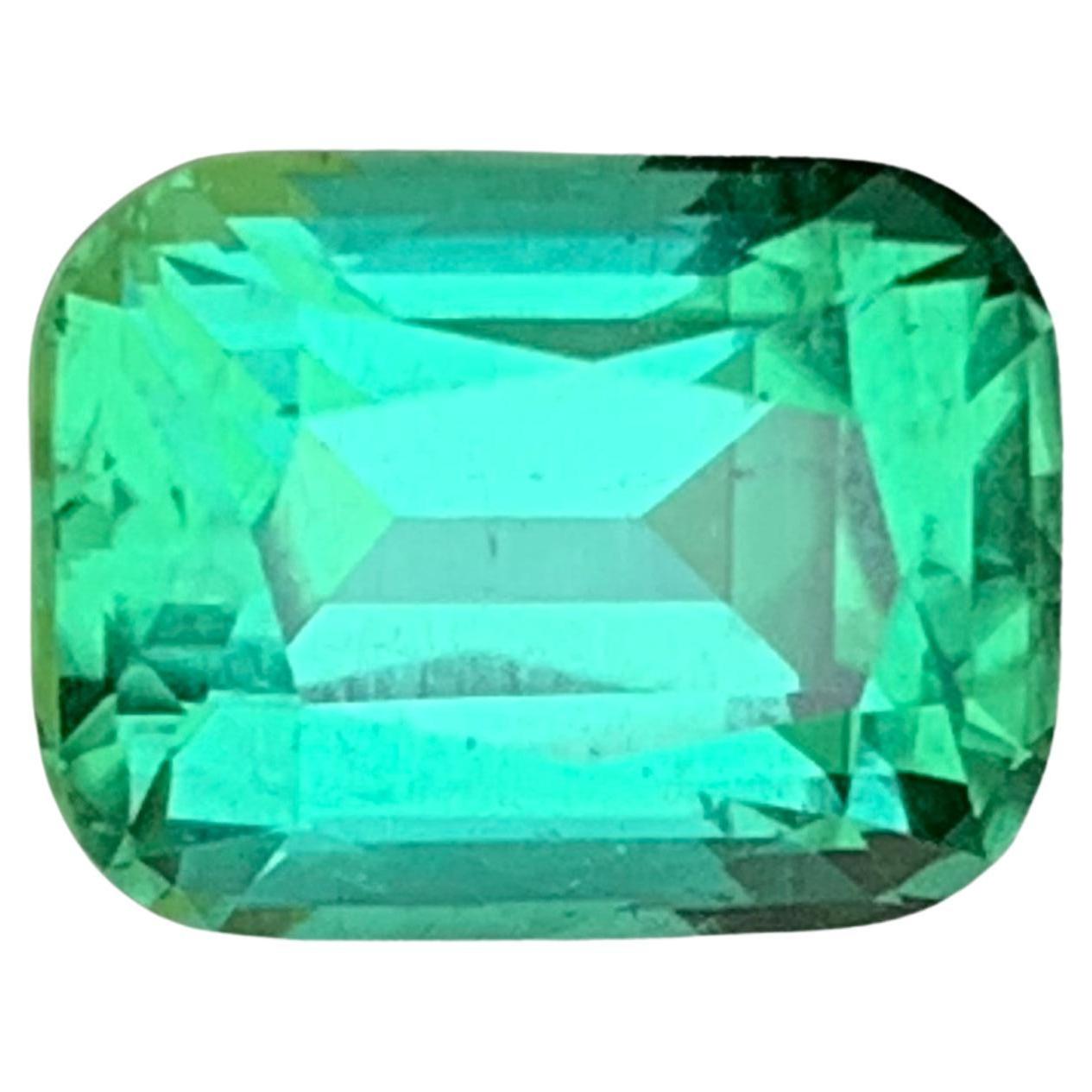Vibrant Bluish Hue Green Tourmaline 2.69 Ct Cushion Cut Natural Loose Gemstone