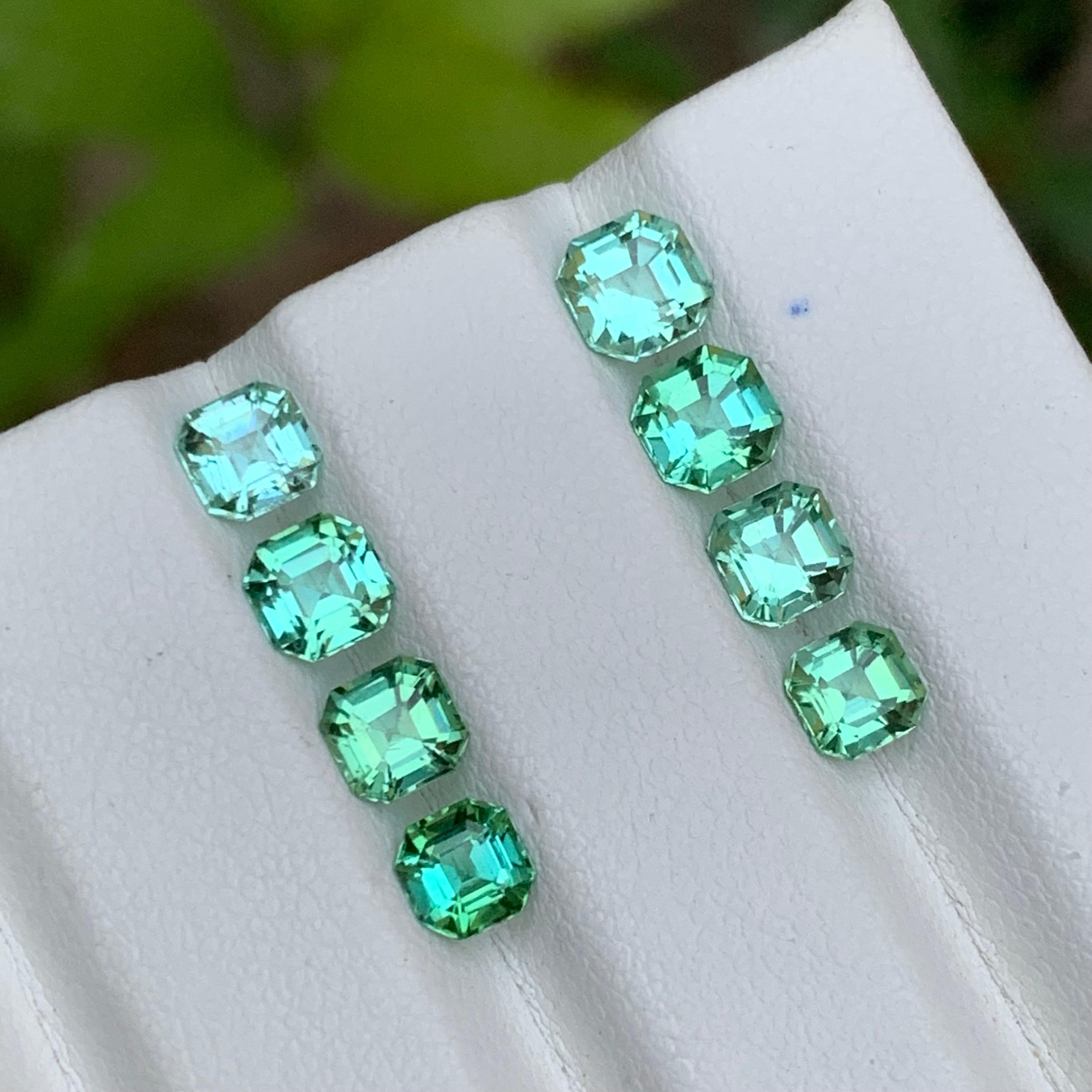 Vibrant Bluish & Mint Green Natural Tourmaline Loose Gemstone Sets 4.50 Ct-Jewel For Sale 4