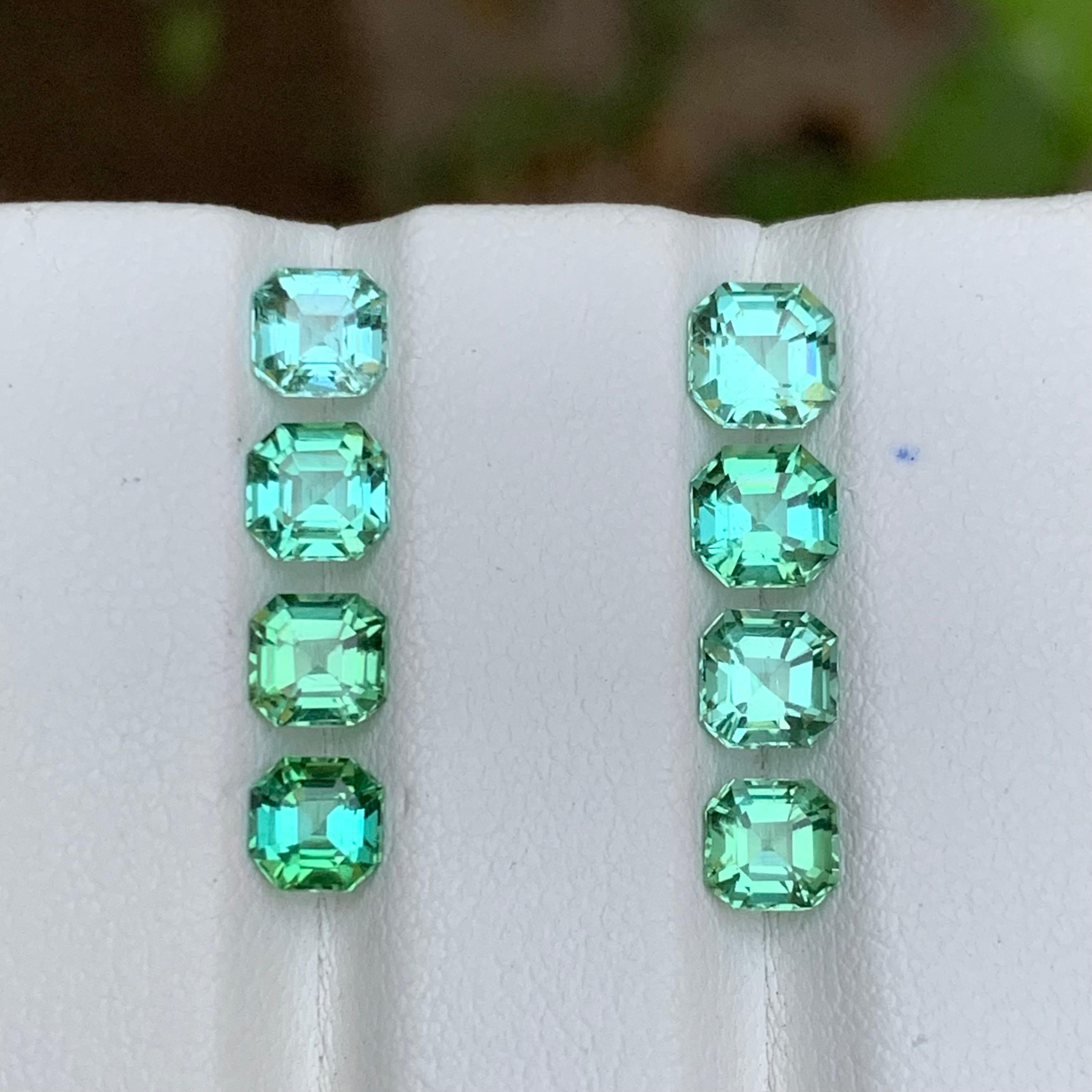Vibrant Bluish & Mint Green Natural Tourmaline Loose Gemstone Sets 4.50 Ct-Jewel For Sale 5