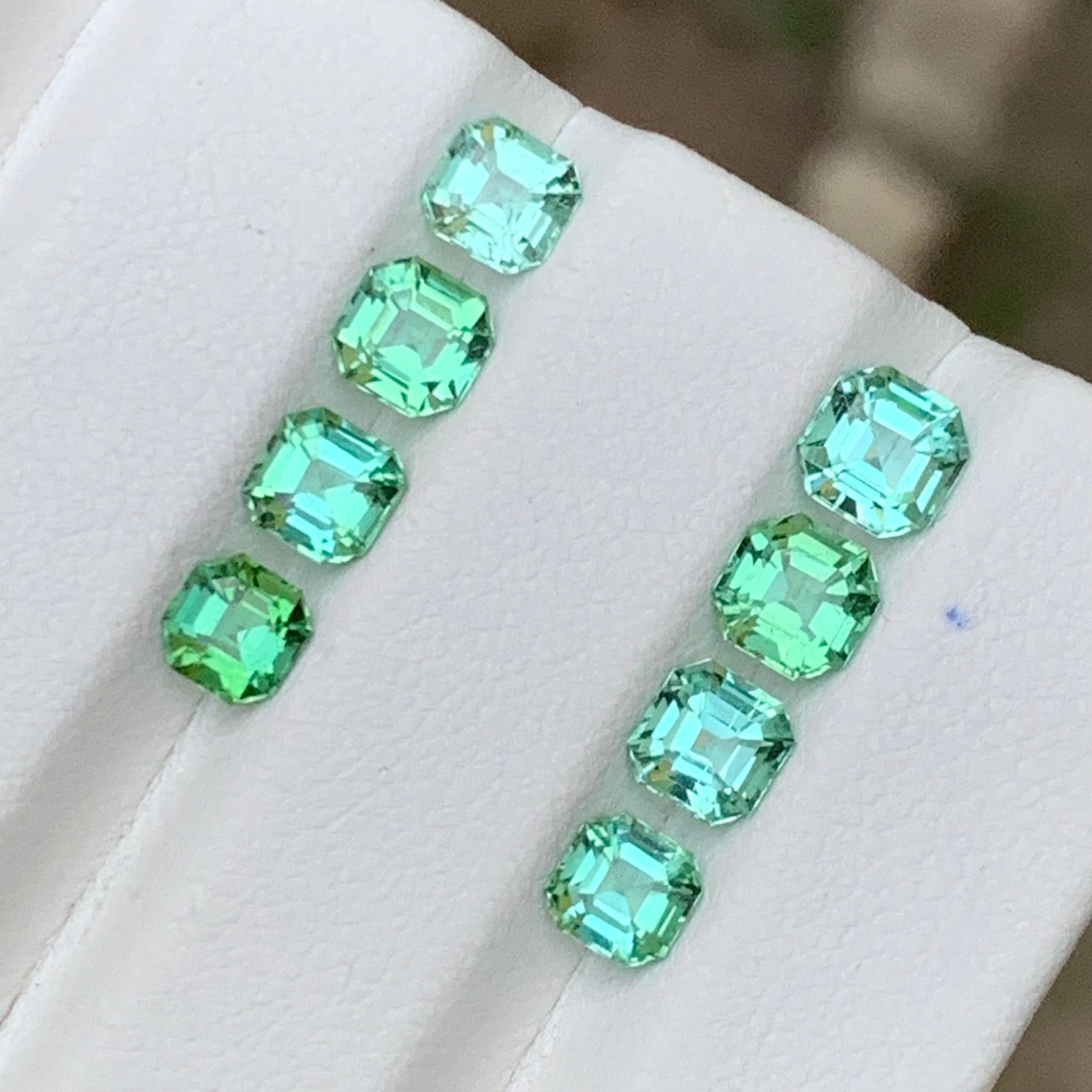 Vibrant Bluish & Mint Green Natural Tourmaline Loose Gemstone Sets 4.50 Ct-Jewel For Sale 6