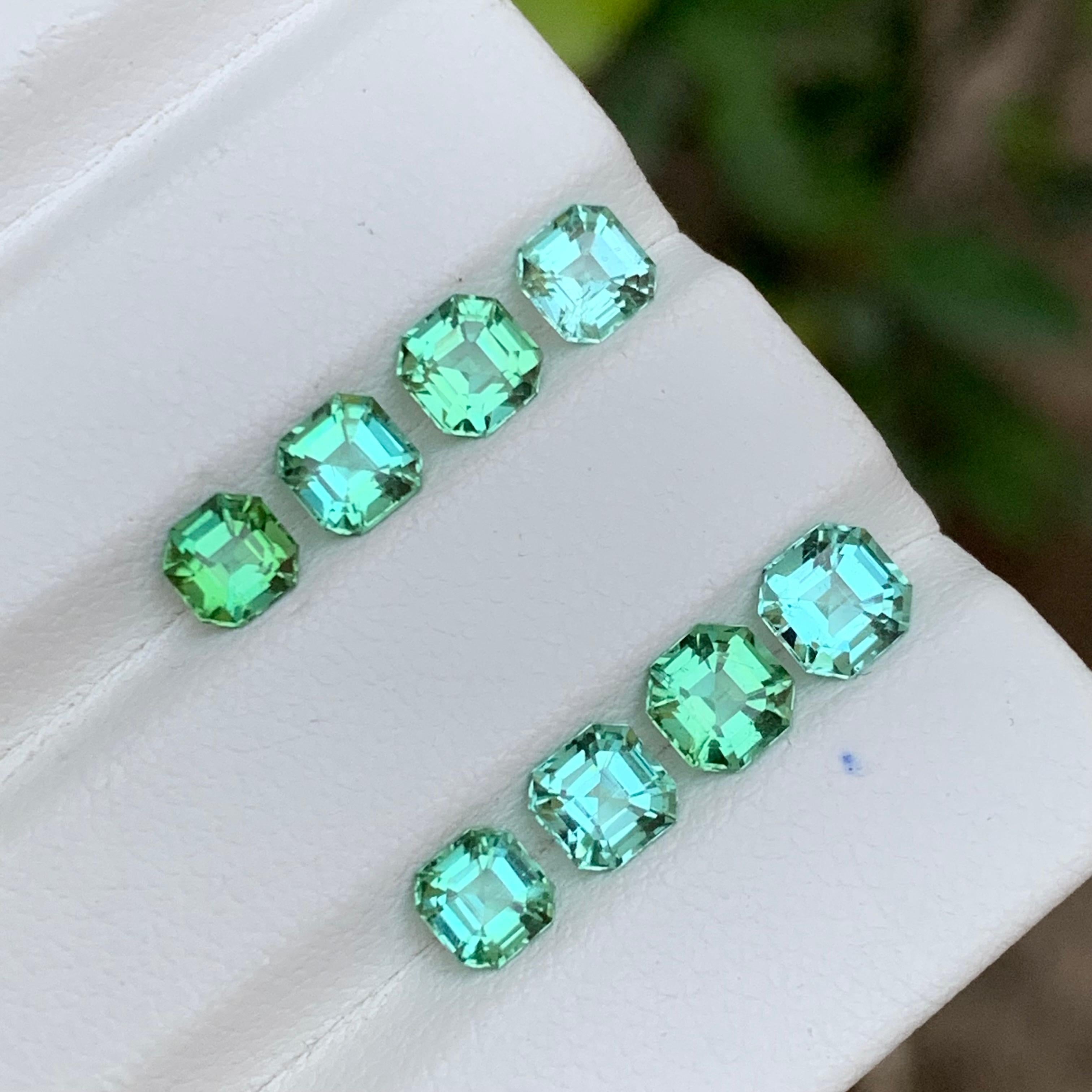 Contemporary Vibrant Bluish & Mint Green Natural Tourmaline Loose Gemstone Sets 4.50 Ct-Jewel For Sale