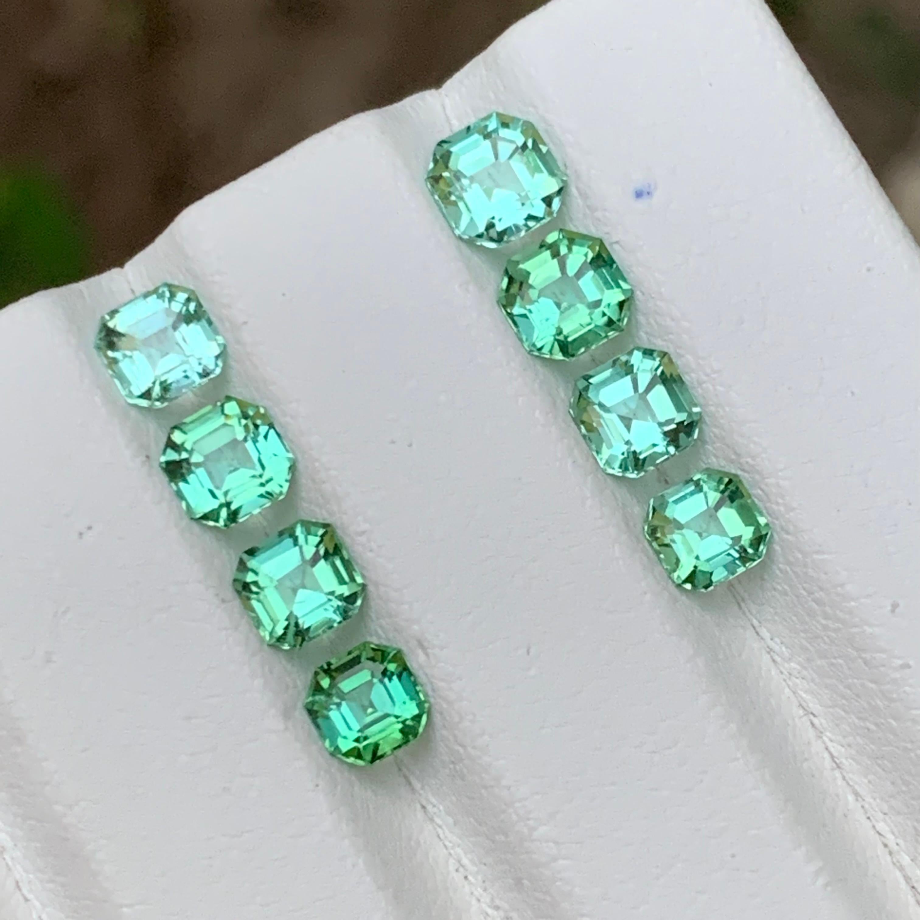 Women's or Men's Vibrant Bluish & Mint Green Natural Tourmaline Loose Gemstone Sets 4.50 Ct-Jewel For Sale
