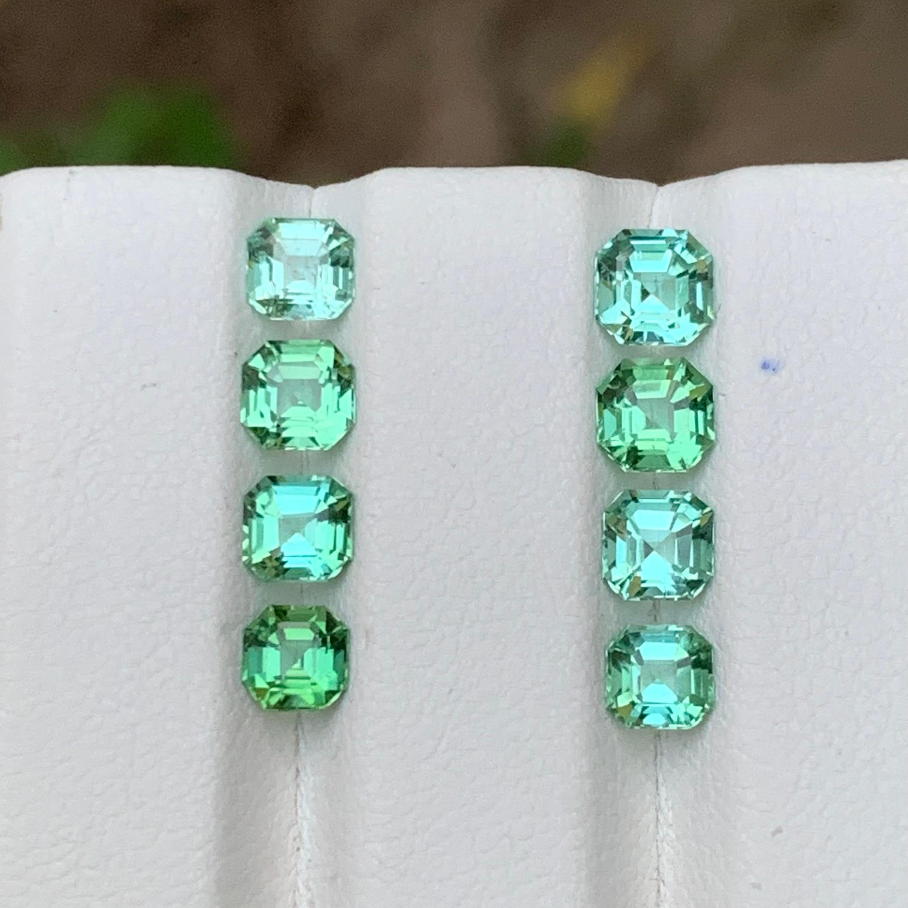 Vibrant Bluish & Mint Green Natural Tourmaline Loose Gemstone Sets 4.50 Ct-Jewel For Sale 2