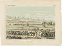 Vibrant Camp Scene in the Mojave Valley of Rio Colorado, 1856 Lithograph