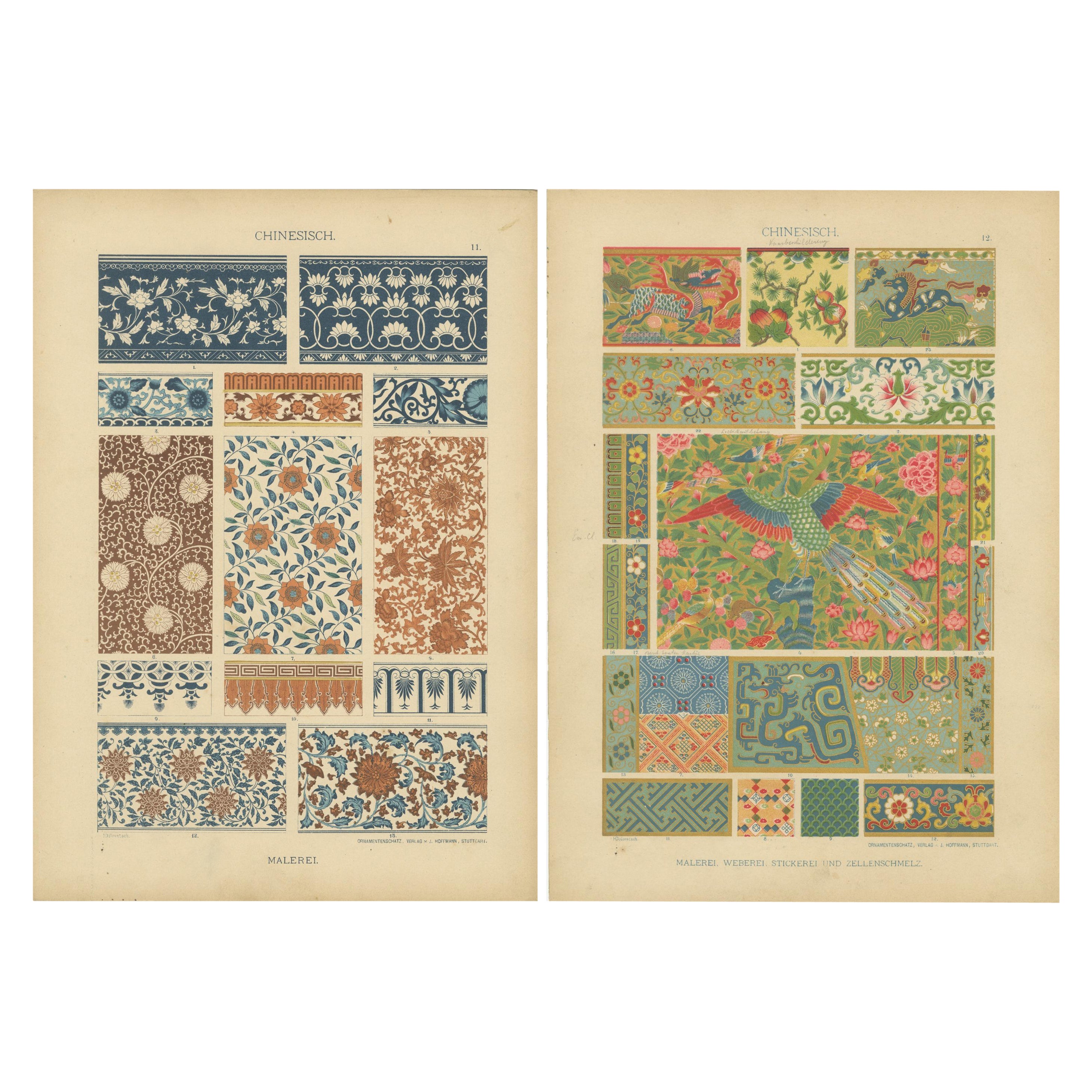 Vibrant Chinese Patterns from Dolmetsch's 1887 Ornamental Treasury