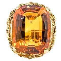 Vibrant Citrine Cocktail Ring in Yellow Gold 