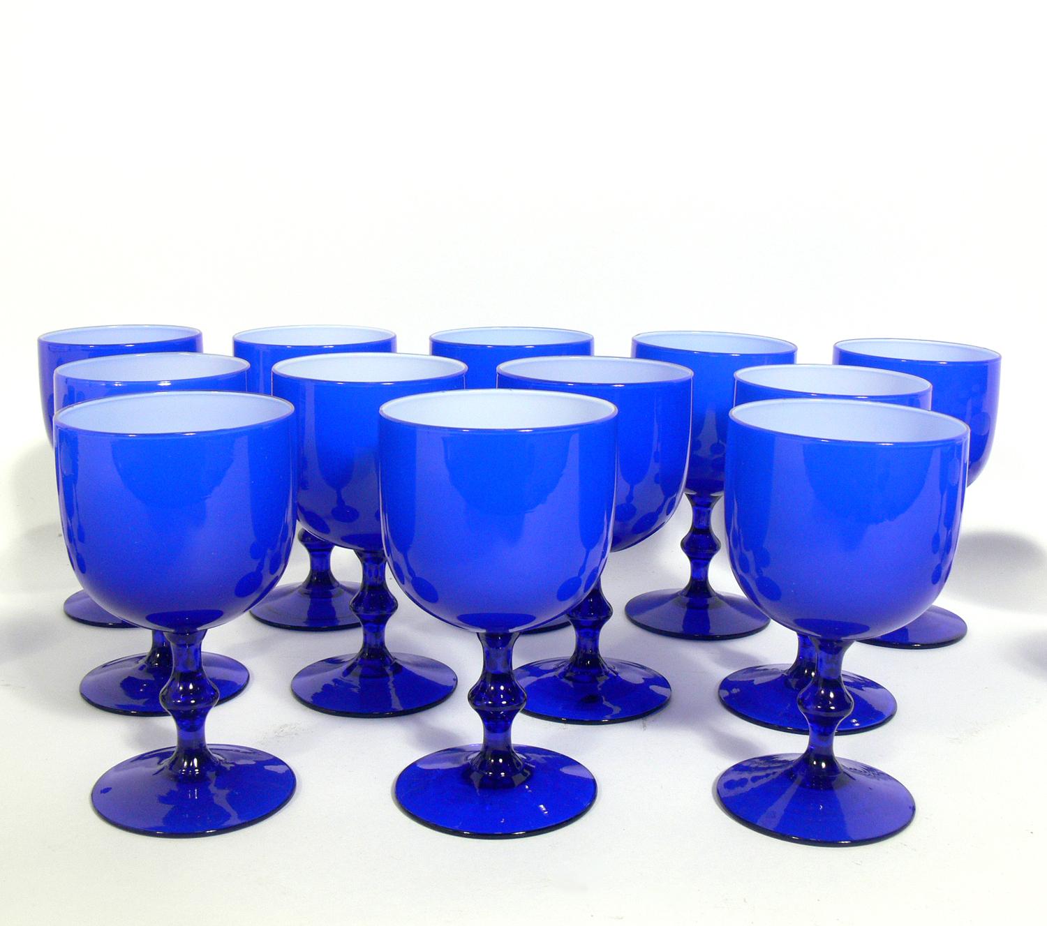 Mid-Century Modern Verres bleu cobalt vif de Carlo Moretti pour Empoli en vente