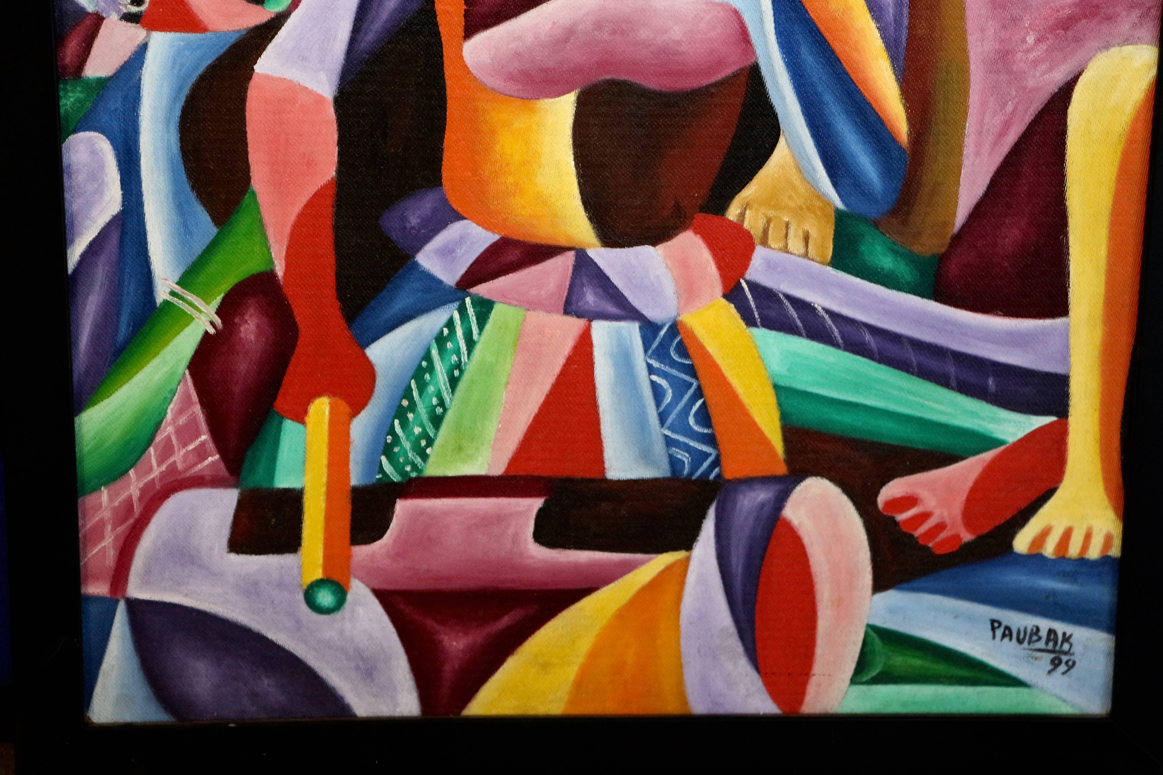 Pittura vivace e colorata firmata Paubak In condizioni buone in vendita a Palm Springs, CA
