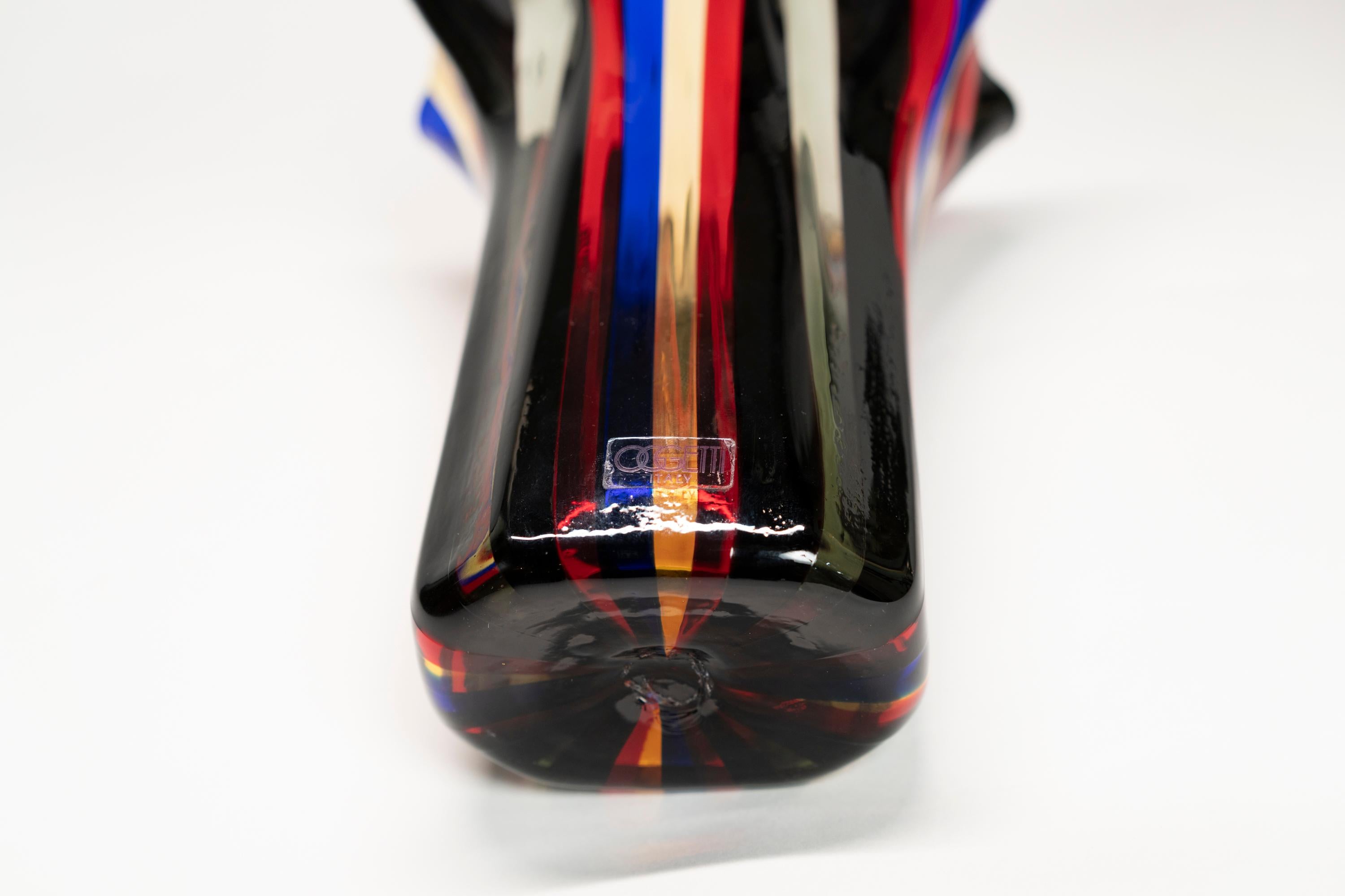 Vibrant Colorfull Glass by Oggetti, Italy In Good Condition For Sale In Montreal, QC