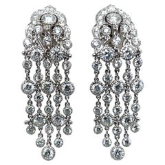 Vibrant Diamond Chandelier-Earrings in 18 Karat White Gold