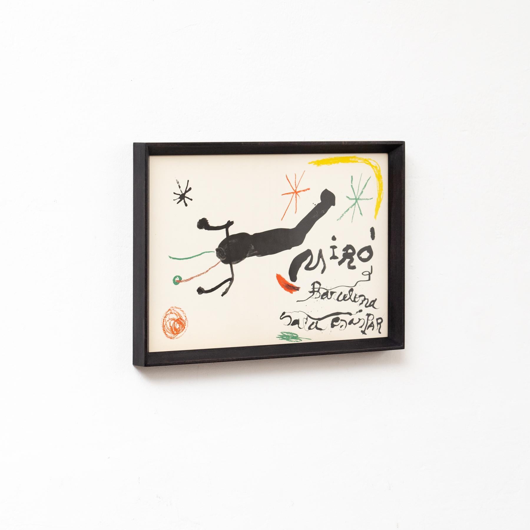 Spanish Vibrant Expression: Joan Miro's Color Framed Lithography, 1964  For Sale