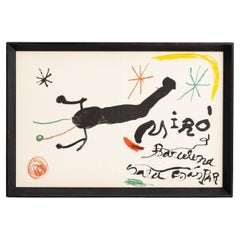 Expression vibrante : lithographie encadrée en couleur de Joan Miro, 1964 