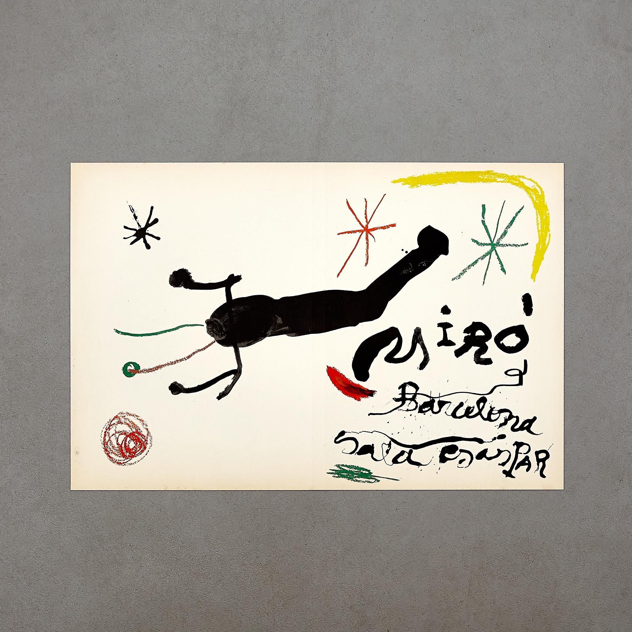 Découvrez le monde captivant de l'art de Joan Miró à travers une pièce exceptionnelle : une lithographie en couleur de 1964, qui figure en bonne place sur la couverture de l'