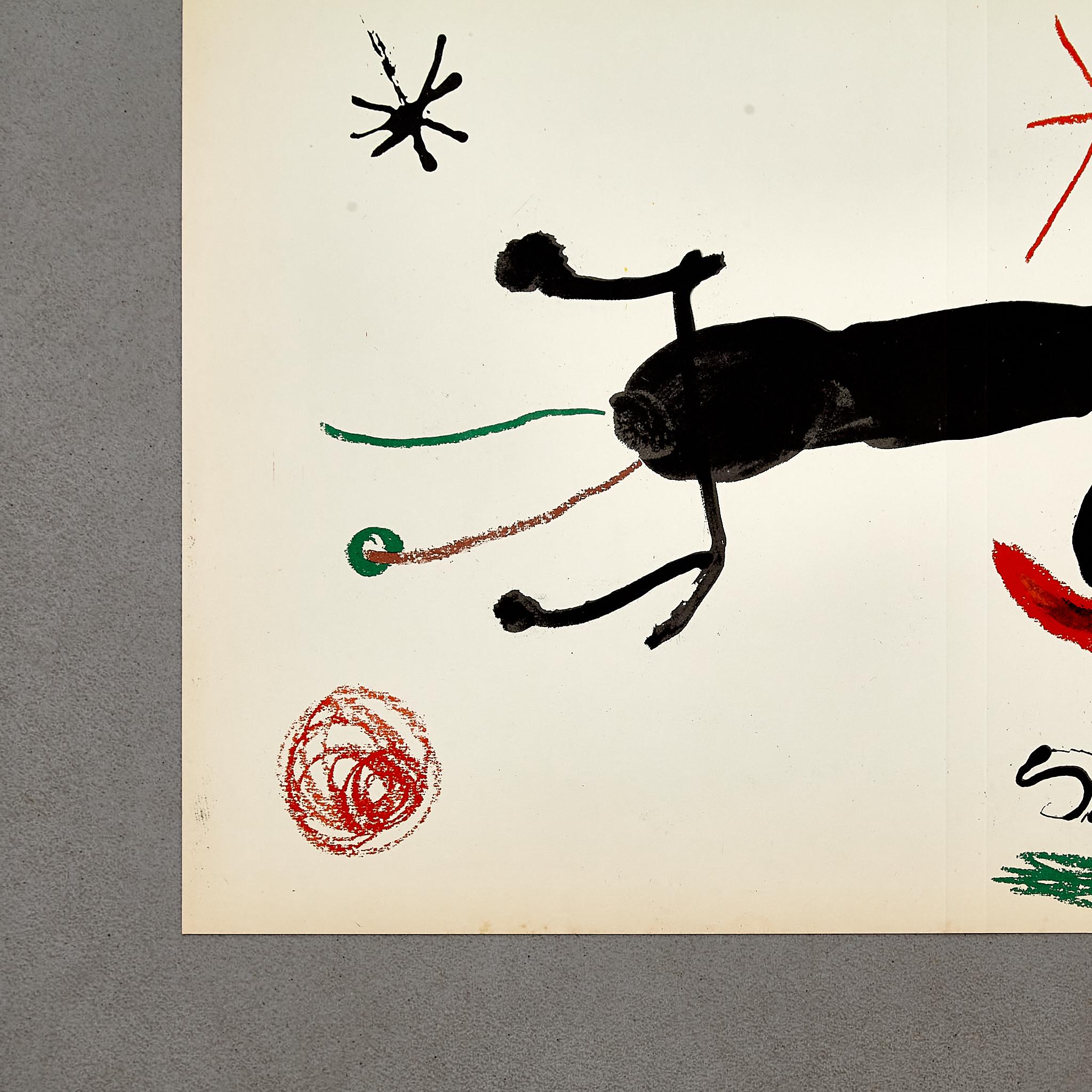 Vibrant Expression: Joan Miro's Color Lithography, 1964  In Good Condition For Sale In Barcelona, Barcelona