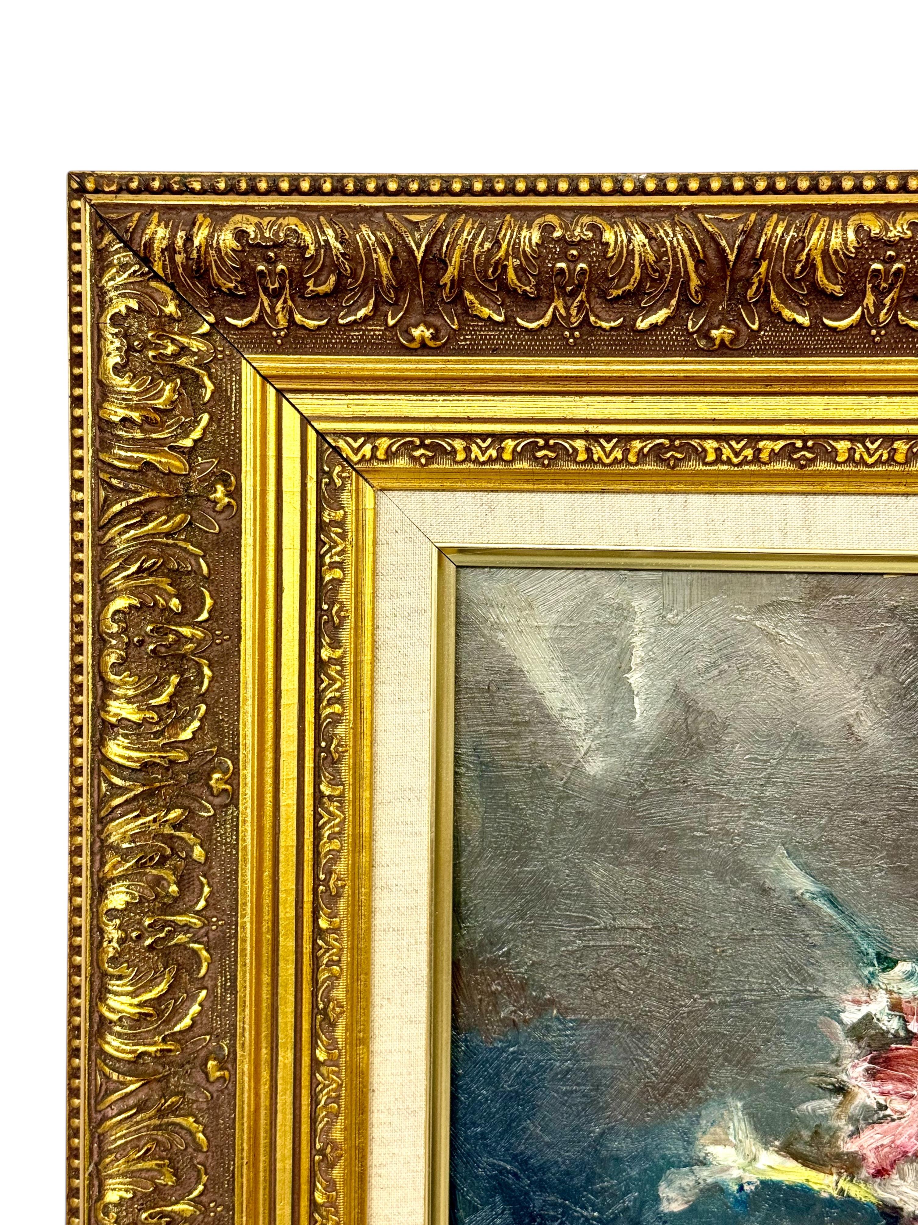 Vibrante bodegón floral con cuenco de porcelana de Jean-François Thomas en Bueno estado para la venta en LA CIOTAT, FR