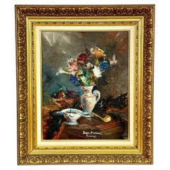 Vibrant Floral Still Life with Porcelain Bowl by Jean-François Thomas