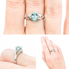 Vibrant GIA Paraiba Tourmaline & Diamond Ring in 18k White Gold