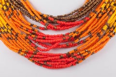 A vibrant glass bead multi-row necklace, Miriam Haskell, USA, 1960s