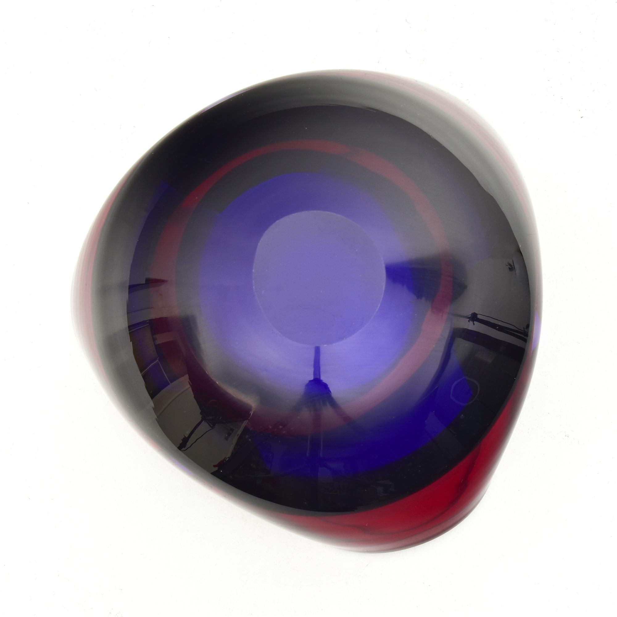 Verre Bol en verre vibrant de Fulvio Bianconi pour Mazzega - Icône du design italien en vente