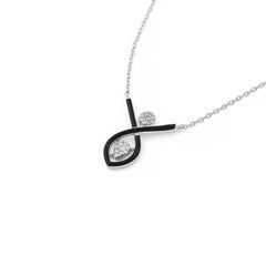 Vibrant Gold Necklace with Diamonds and Black Enamel
