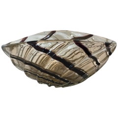 Vibrant Gold with Stripes Murano Bowl by Archimede Seguso