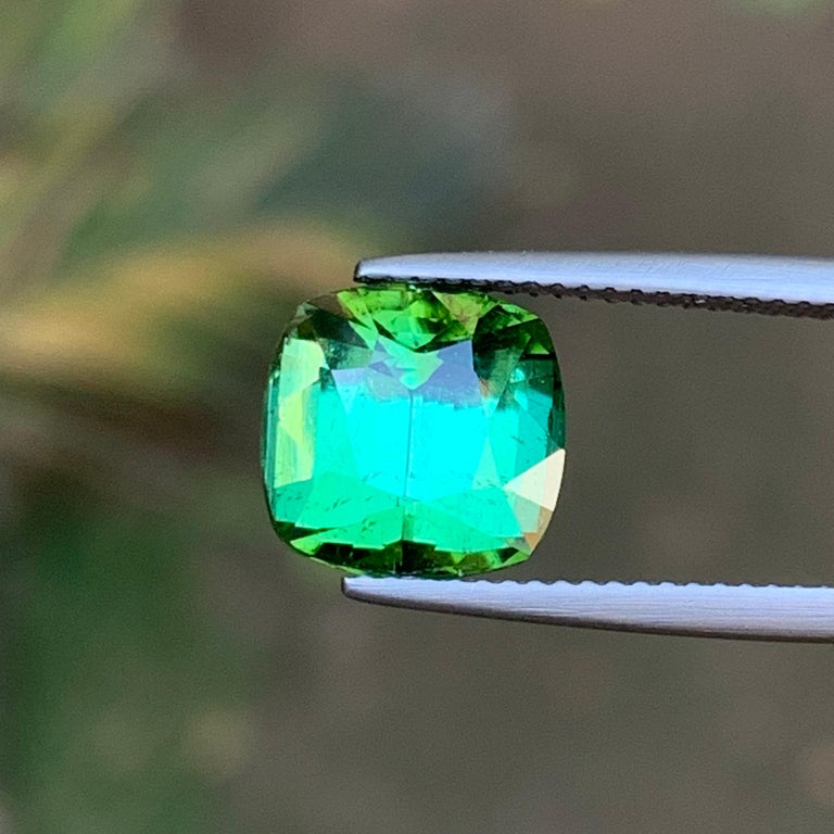 Tourmaline Verte Naturelle – 5,45 Carats – Coupe Octogone – Belle Couleur Vert/bleu – Clarté VVS
