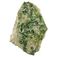 Vibrant Green Demantoid Garnet Isolated Crystals On Matrix From Azerbaijan