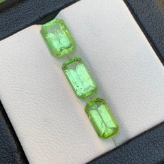 Vibrant Green Natural Peridot 4.84 Carat Emerald Cut Loose Gemstones Parcel