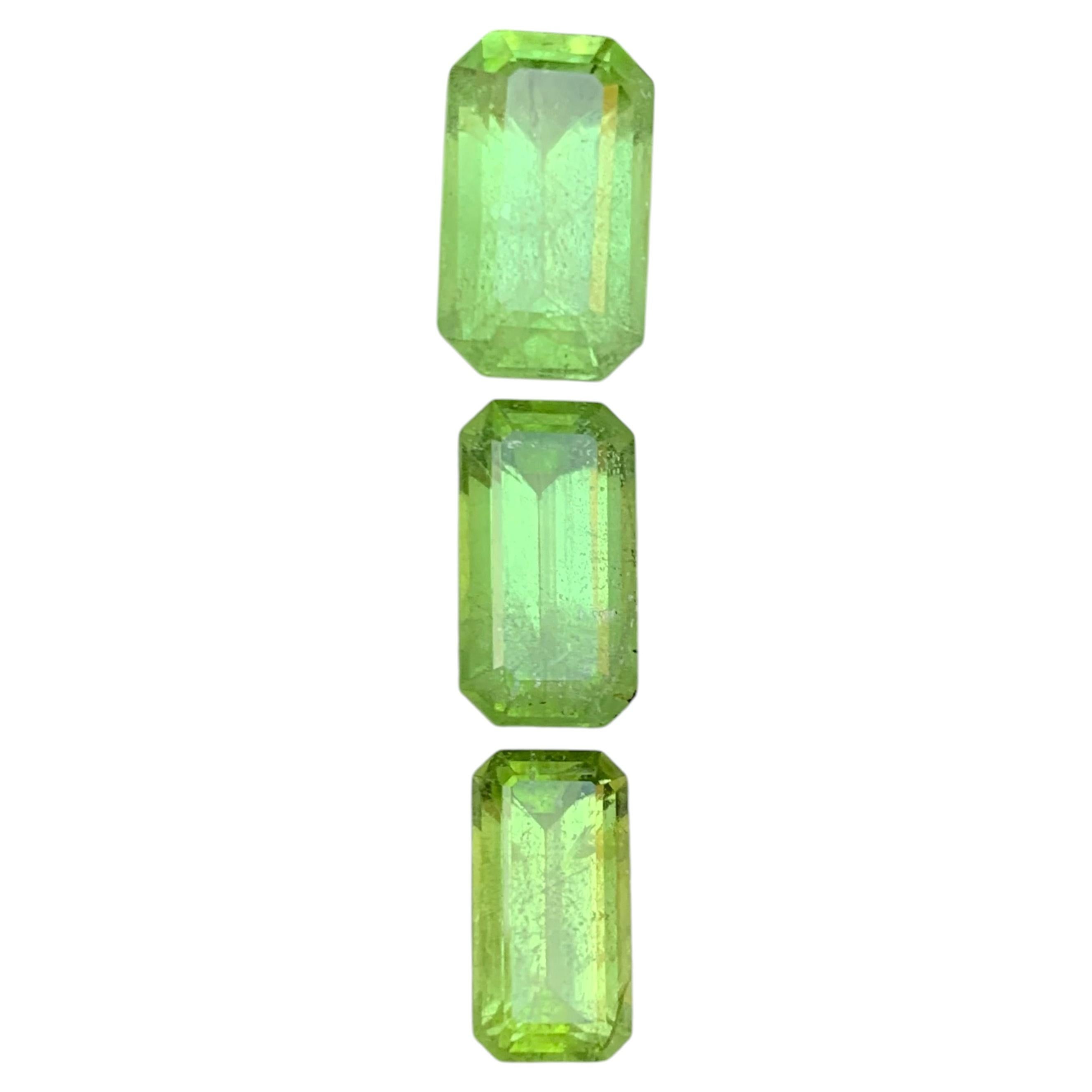 Leuchtend grüne, natürliche Peridot-Edelsteine im Smaragdschliff, 8 Karat, lose Edelsteine für Schmuck