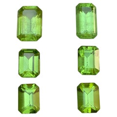Vibrant Green Natural Peridot 8.35 Carat Emerald Cut Loose Gemstones Parcel