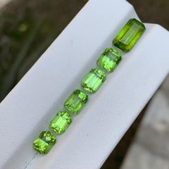 Vibrant Green Natural Peridot Emerald Cut 10.53 Carat Loose Gemstones Parcel