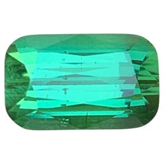 Vibrant Green Natural Tourmaline 4.61 Carat Cushion Cut Loose Gemstone for Ring
