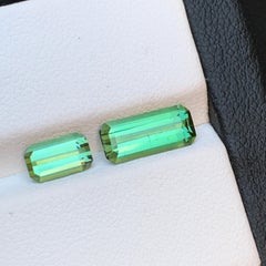 Vibrant Green Natural Tourmaline Loose Gemstones 2.35Ct Emerald Cut for Jewelry